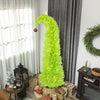 HOMCOM 7ft Prelit Artificial Christmas Tree, Curved Top Xmas Tree, Green