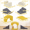 Qaba Baby Soft Play Set, 7-piece Foam Climbing Blocks Set, Indoor Soft Play Gym Activity Play Set For Crawling, Sliding And Playing, Yellow