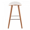 LumiSource Saddle White Faux Leather Mid-Century Modern Counter-Height Stool - Set of 2|Tabouret moderne du milieu du 20e siècle Saddle de hauteur comptoir en similicuir blanc - ensemble de 2