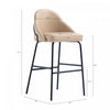 Gracie Modern Metal Upholstered Barstool in Tan and Black - Set of 3 | Tabouret de bar moderne en metal et tissu Gracie, coloris beige et noir - Lot de 3