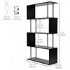 HOMCOM 5-Tiers Bookcase Z-Shape Storage Bookshelf Display with Metal Frame
