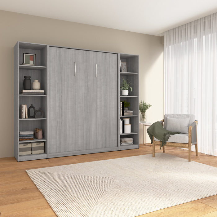 Lit double escamotable Claremont de Bestar à 10 tablettes - gris platine