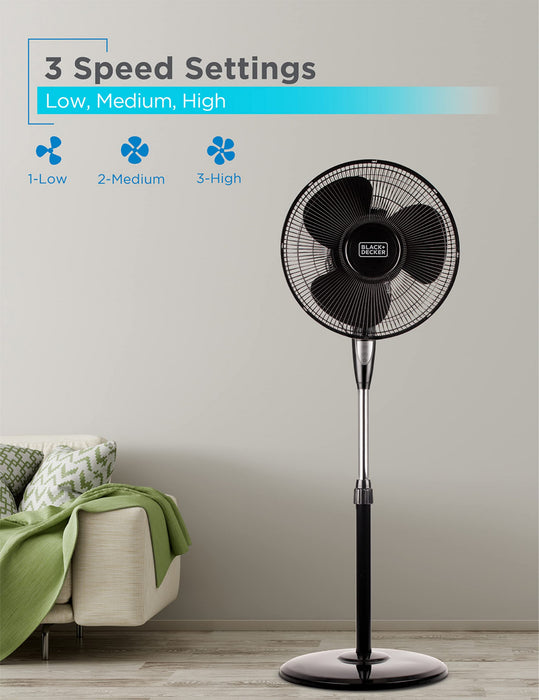 Ventilateur sur pied Black+Decker de 16 po 