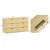 Chrystie Contemporary Modern 60" Dresser in Natural (6-Drawer) | Commode moderne contemporaine Chrystie 60" en bois naturel (6 tiroirs)