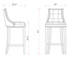 Fifth Avenue Traditional Wood Upholstered Barstool in Pearl White - Set of 3 | Tabouret de bar traditionnel en bois Fifth Avenue avec assise rembourree, blanc perle – Lot de 3