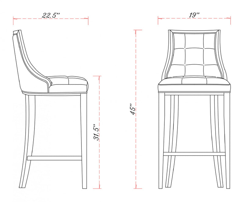 Tabouret de bar traditionnel en bois Fifth Avenue avec assise rembourree, blanc perle – Lot de 3