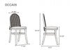 Paragon Industry Chic Cane Back Wood Upholstered Dining Chair in Oatmeal - Set of 4 | Chaise de salle a manger Paragon Industry Chic avec dossier en cannage et assise rembourree en bois, coloris flocon d’avoine – Lot de 4