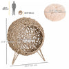 Pawhut Rattan Cat House, Wicker Kitten Bed With Cushion, Elevated Pet Bed For Indoor Cats, Natural Wood