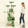 PawHut 68 inches Cat Tree, Multi-Level Large Cat Tower Condo with Scratching Posts, Perches, Cat Houses, Dangling Toy, Green