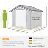 Outsunny 9' X 6' Garden Storage Shed With Floor Foundation, Metal Tool Storage House With Double Doo|Outsunny 9.1'x 6.4' X 6.3' Abri De Jardin Avec Fondation De Plancher Patio Exterieur Cour Metal Mais