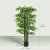HOMCOM 5.3ft Artificial Tree Bamboo for Indoor Home Decor, Set of 2, Green
