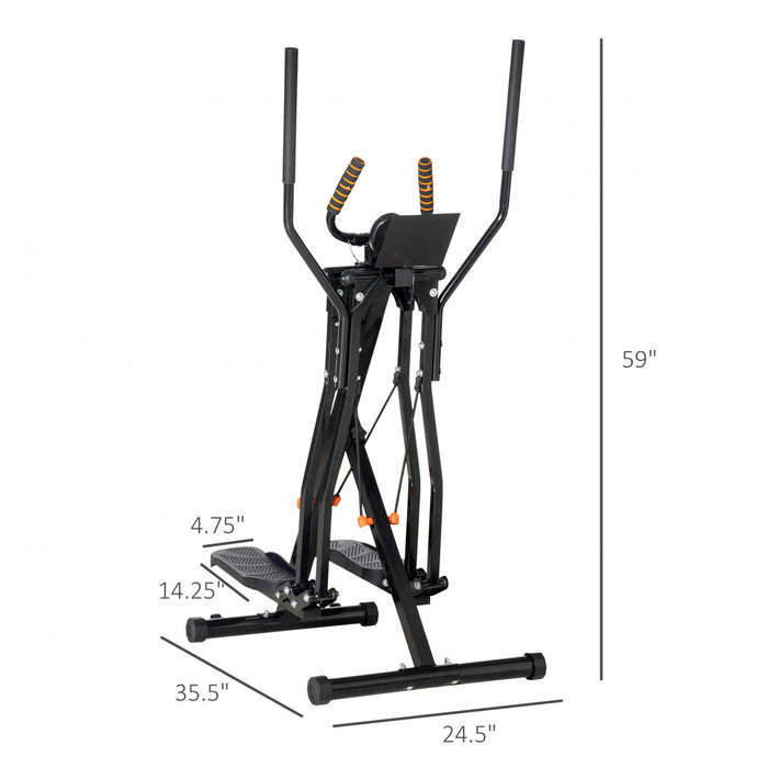 Soozier Fitness Machine Elliptique Avec Quatre Niveaux De Resistance, Ecran Lcd, Capteur De Frequence Cardiaque Et Deux Roues
