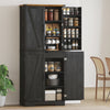HOMCOM 72" Kitchen Pantry Cabinet, Farmhouse Kitchen Storage Cabinet, Black