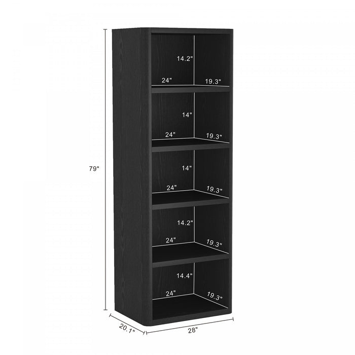 Bibliotheque ouverte moderne Rivington 28\" en noir - Ensemble de 3
