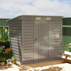 Outsunny 6 X 4ft Metal Garden Storage Shed With 2 Vents, Light Grey|Outsunny Abri De Jardin En Metal Galvanise 6 X 4 Pieds Avec 2 Events