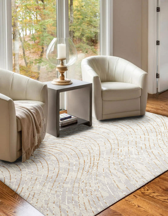 Tapis Contemporain/Moderne Sienna 5'0\" x 8'0\" en Gris
