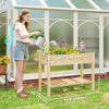 Outsunny 45" x 22" x 33" Elevated Planter Box with Storage Shelf, Natural