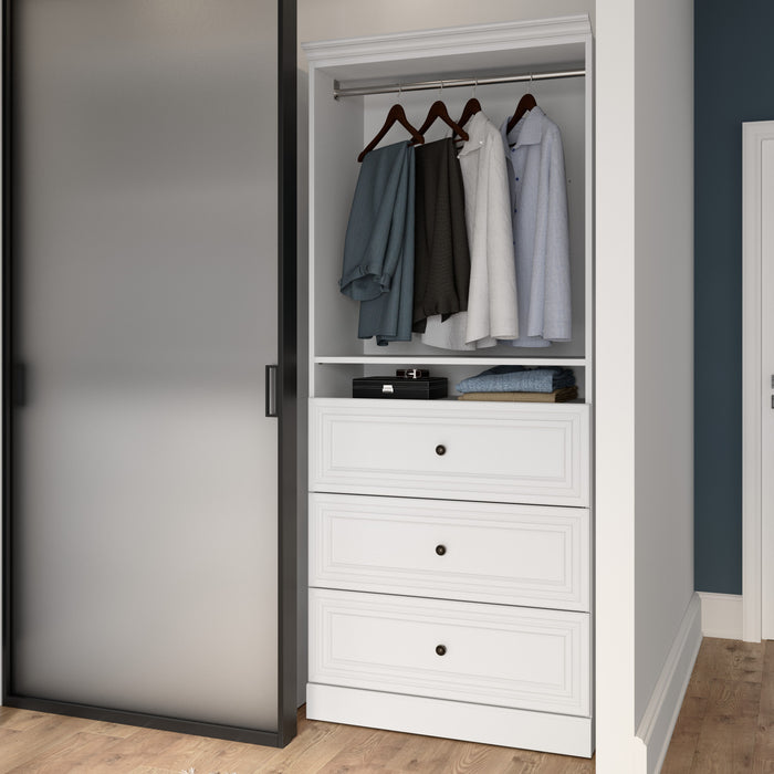 Organisateur de garde-robe Versatile de Bestar de 36 po (L) avec tiroirs - blanc