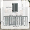 Pawhut Free Standing Wooden Pet Gate Indoor Dog Barrier Foldable Step Over Doorway Fence Safety Gate|Pawhut Barriere Autoportante En Bois Pour Animal Domestique - Barriere D'interieur Pliable Pour Chie