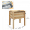 Outsunny 54-Qt Wooden Patio Cooler, Outdoor Cooler Table, Natural