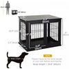 Pawhut 32" Wooden Dog Crate Furniture Dog Cage, Modern Side Table Pet Kennel With Double Lockable Do|Pawhut Cage A Chien Decorative De 26" En Bois Avec Double Porte D'entree Et Design Simple Et Moderne