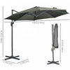 Outsunny ⌀ 9.6' Patio Hanging Offset Umbrella Aluminum Pole, 360° Rotation