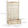 Outsunny Raised Garden Bed w/ Trellis Wood Garden Planter Box Natural Wood