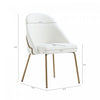 Gracie Modern Vegan Leather Metal Dining Chair in White and Gold - Set of 4 | Chaise de salle a manger moderne Gracie en cuir vegetalien blanc et or avec structure en metal - Lot de 4