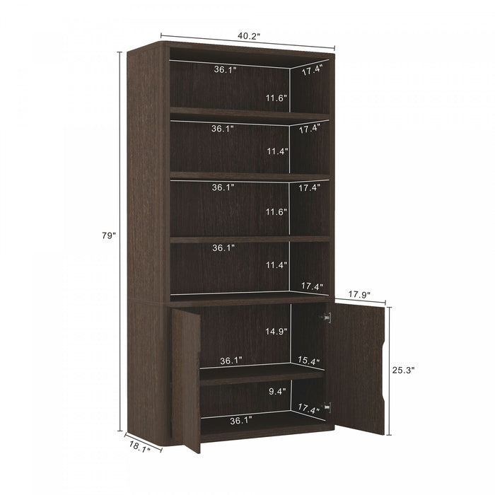 Armoire bibliotheque moderne Rivington 40\" en noyer