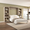 Bestar Pur Queen Murphy Two Shelving Units 115-Inch Wall Bed - Rustic Brown|Grand lit escamotable mural Pur de Bestar de 115 po avec 2 meubles à tablettes - brun rustique