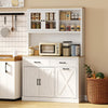 HOMCOM 69" Pantry Cabinet, Kitchen Cabinet with Charging Station, White