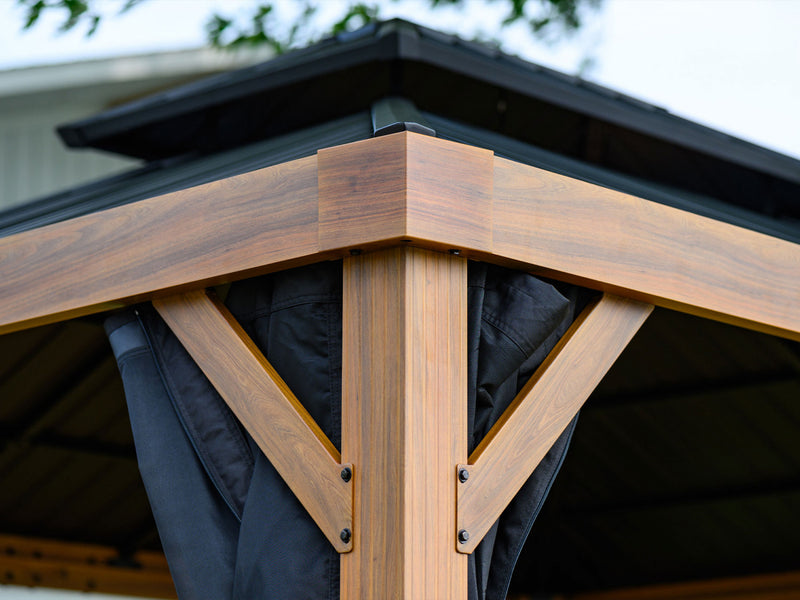 Gazebo Penguin Yosemite Gazebo Structure en aluminium finition bois 10 x 12