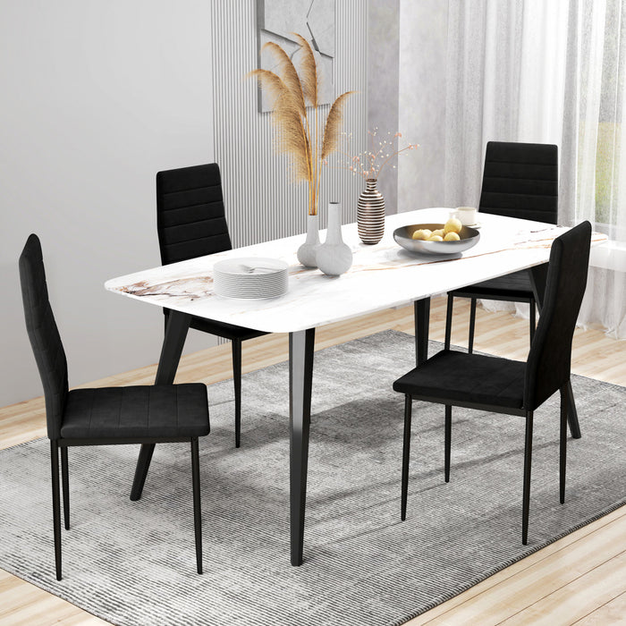 HOMCOM Lot de 4 chaises de salle a manger, chaises d'appoint, noir