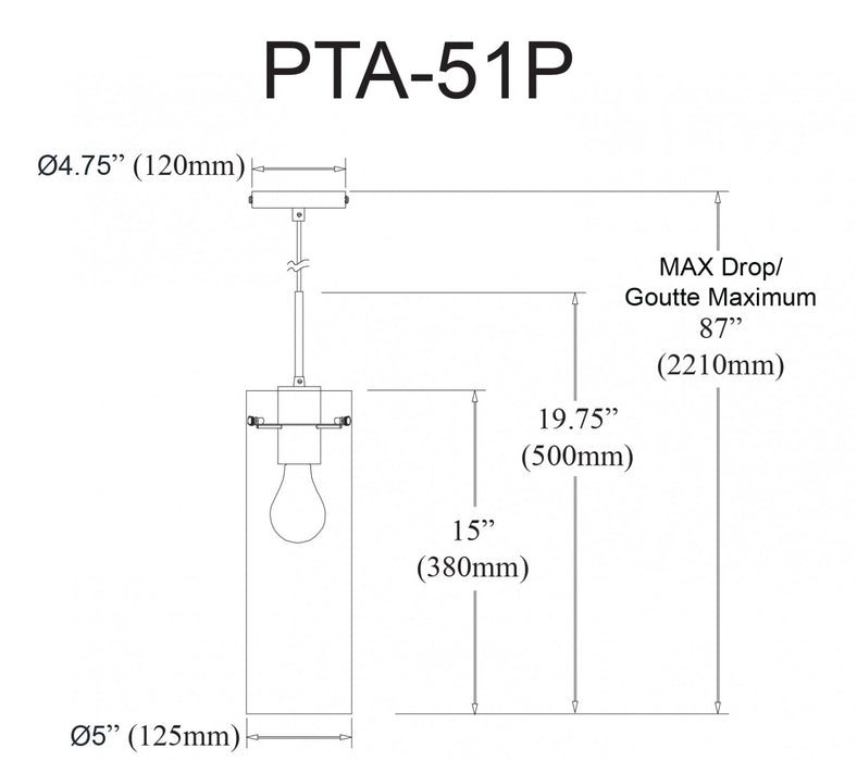 Luminaire suspendu Patia de Dainolite en verre cannelé transparent, avec fini laiton vieilli et 1 ampoule
