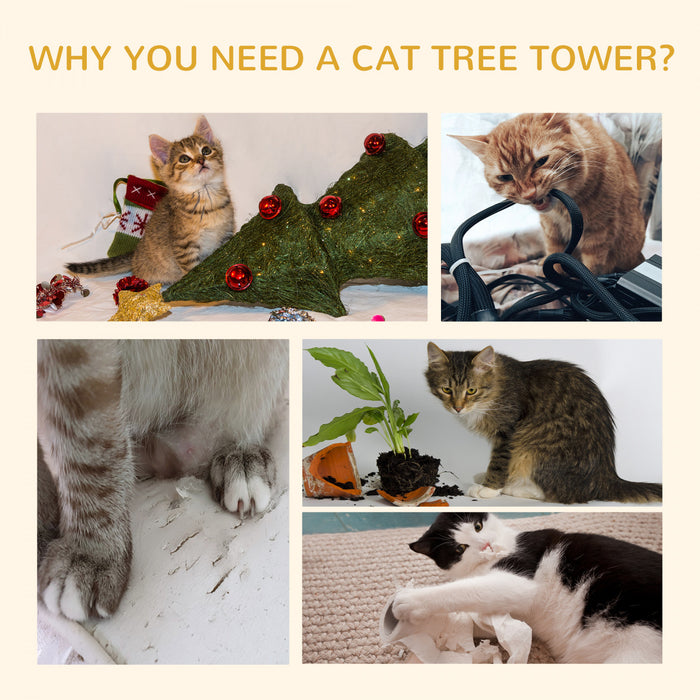 Pawhut 94 \"-102\" Enorme Arbre A Chat Plafond Haut Chat Pour Condo Griffoir Centre D'activite Multi-niveaux Maison De Jeu Gris Fonce
