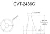 Dainolite Corvette Chandelier 36w Aged Brass White Acrylic Diffuser Lamp|Lustre Corvette de Dainolite en acrylique blanc qui diffuse la lumière, avec fini laiton vieilli et ampoule de 36 W