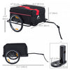 Aosom Bicycle Trailer Bike Cargo Trailer Garden Utility Cart Tool Carrier With Removable Cover, Red|Remorque Pour Bicyclette, Remorque De Chargement Pour Bicyclette, Chariot De Jardin Utilitaire, Port
