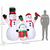 Outsunny 8' Inflatable Christmas Snowman Family W/ Red Bird For Lawn|Outsunny Famille De Bonhomme De Neige Gonflable De 8ft Avec Oiseau