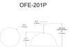Dainolite Ofelia 1 Light Pendant Large Matte White Lamp|Grand luminaire suspendu Ofelia de Dainolite avec fini blanc mat et 1 ampoule