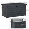 Outsunny Steel Deck Box, 68 Gallon Large Outdoor Storage Container With Lock For Pool Toys, Garden T|Outsunny Grande Boite De Pont Avec Serrure Outils De Jardin Gris