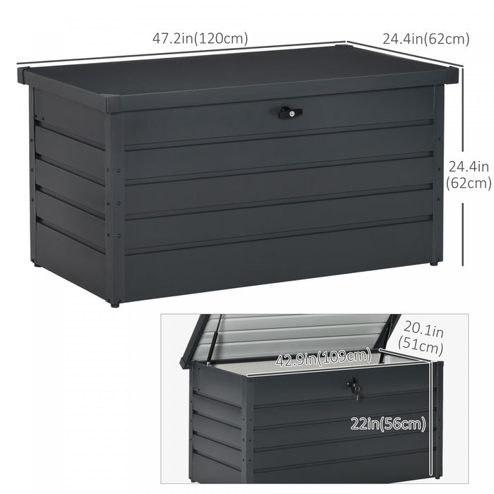 Outsunny Grande Boite De Pont Avec Serrure Outils De Jardin Gris