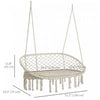 Outsunny Hanging Hammock Chair 2 Seat, Hammock Swing Chair Cream White