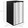 HOMCOM Mini Fridge with Freezer Thermostat Reversible Door for Bedroom