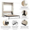 Bestar Key West 69 W Queen Murphy Bed - Linen White Oak|Grand lit escamotable Key West de Bestar de 69 po (L) - blanc chêne lin