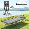 Outsunny Camping Cot for Adults with Padded Cushion, Grey