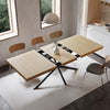 Ethan Retro Rectangular Extendable Dining Table with Hidden Storage,Natural | Ethan Table a manger rectangulaire extensible style retro avec rangement cache, couleur naturelle