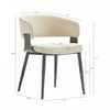 Luce Modern Textured Vegan Leather Metal Dining Chair in Sand - Set of 4 | Chaise de salle a manger moderne Luce en cuir vegetalien texture et metal, sable - Lot de 4