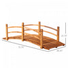 Outsunny 6ft Wooden Garden Bridge Classic Arc Footbridge With Guardrails For Stream Pond Walkway, Or|Outsunny Pont De Jardin En Bois De 6 Ft Passerelle En Arc Classique Avec Garde-corps Pour Passerelle