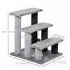 Pawhut Cat Stairs 3 Steps For Bed, Couch With Scratching Posts, Small Cat Tree For Indoor Cats With Toy Ball, 17.5" X 15.5" X 19", Light Grey