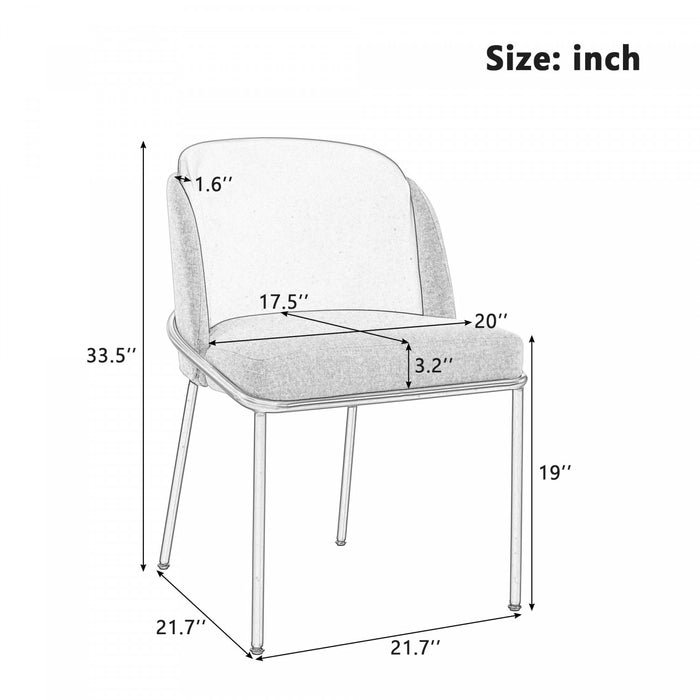 Olivia Ensemble de 6 chaises de salle a manger modernes avec pieds inclines et pieds reglables, beige